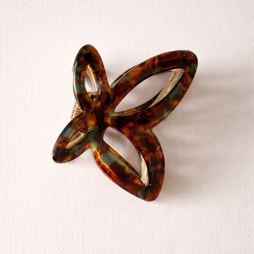 Skřipec do vlasů MOTÝL Forest Amber2